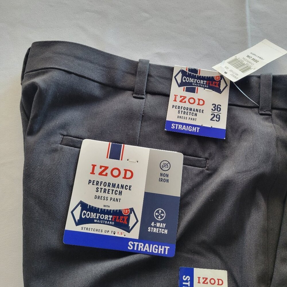 CLEARANCE - IZOD New Black Performance Men’s Stretch Pants (Size: 36 x 29)